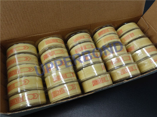 ซื้อ MK9 ชิ้นส่วนเครื่องจักรบุหรี่ไฟเบอร์สีเหลือง Garniture Tape 18 * 3505 Mm การผลิตออนไลน์